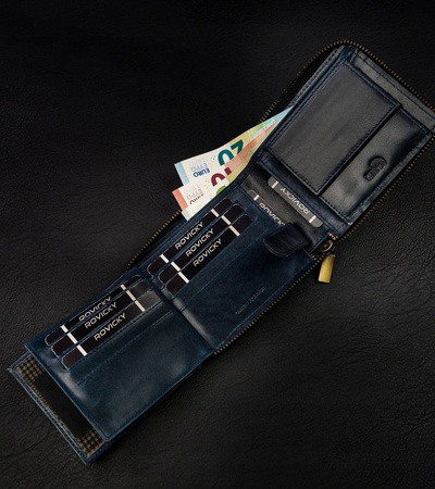 Große Herren Geldbörse aus Leder mit Reißverschluss – Always Wild