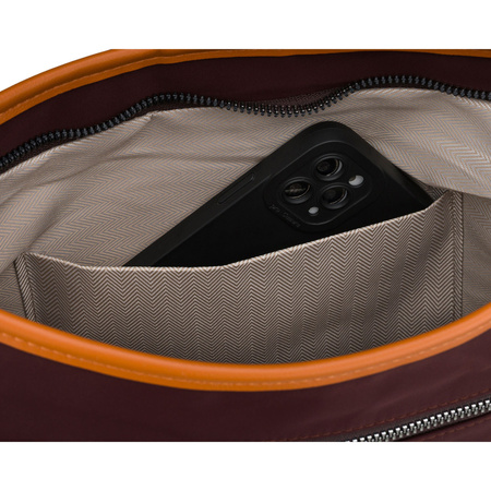 Städtische Damen-Handtasche aus Polyester und Öko-Leder in Bordeaux, ein Fach – Peterson