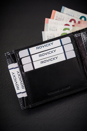 Klassische Herren Geldbörse aus Leder ohne Verschluss – Rovicky