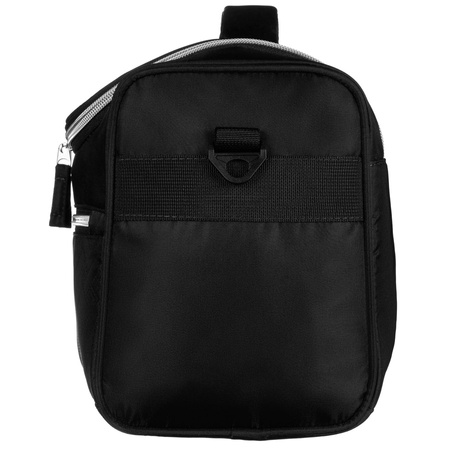 Schwarze, praktische Reise-Kulturtasche aus synthetischem Stoff mit passendem Gürtel – Peterson