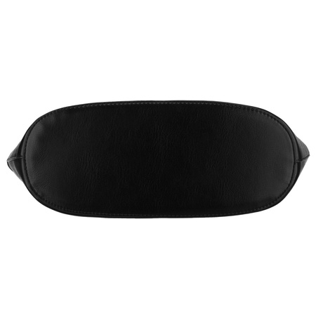 Große, schwarze Damen Shopper aus Öko-Leder, mit Reißverschluss – Peterson