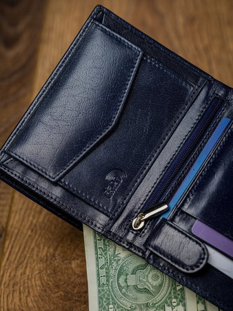 Zweifarbige Herren Geldbörse vertikal aus Echtleder – Rovicky