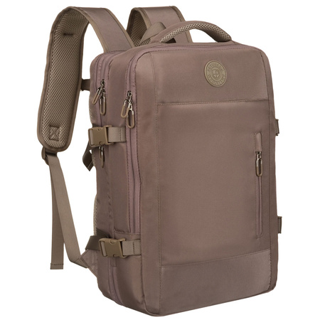 Beiger Reise-Rucksack aus Cordura mit USB-Anschluss – Peterson