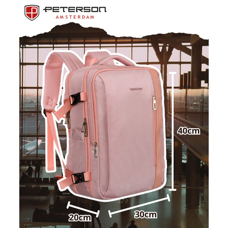 Rucksack mit Laptopfach aus pinkfarbener Cordura mit verstellbaren Trägern – Peterson