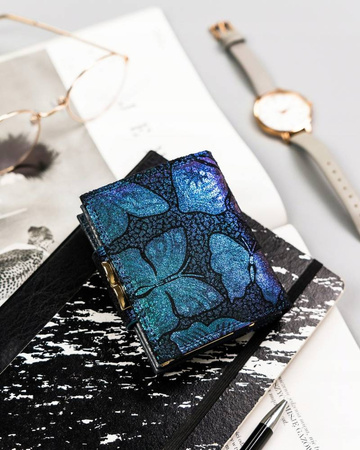 Kleine Damen-Geldbörse aus Leder mit Druckknopf - Peterson