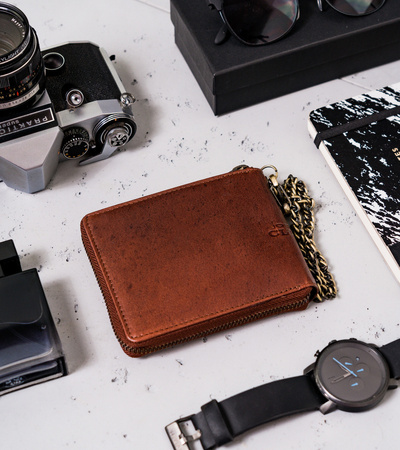 Große Herren Geldbörse aus Leder mit Kette – Peterson