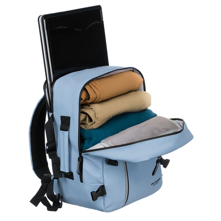 Blauer Reiserucksack aus wasserabweisendem Material für Handgepäck – Peterson