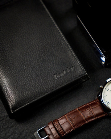 Faltbare vertikale Herren Geldbörse mit Reißverschlussfach – Rovicky