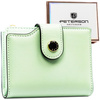 Grüne Damen-Geldbörse aus Öko-Leder mit Reißverschluss und Druckknopf – Peterson