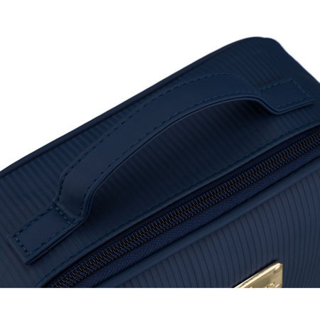 Granatrote Kosmetiktasche aus synthetischem Stoff mit vier Fächern, einteilig - Peterson