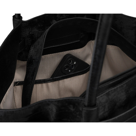 Große, schwarze Damen-Shopper aus Öko-Leder - Peterson