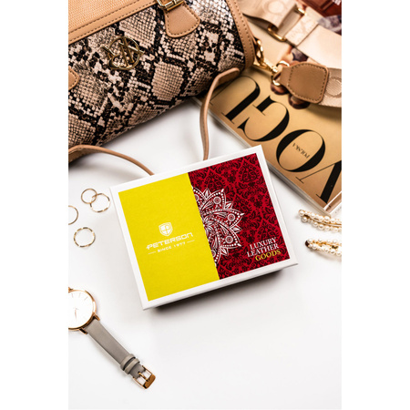 Kompakte rote Damen Geldbörse mit Druckknopf und Reißverschluss – Peterson