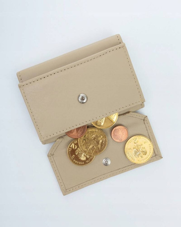 Kleiner Damen Geldbörse mit Druckknopf aus echtem Leder – Rovicky