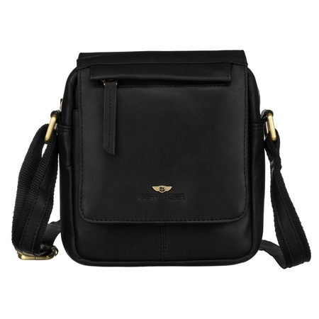 Leder Schultertasche mit Klappe – Peterson