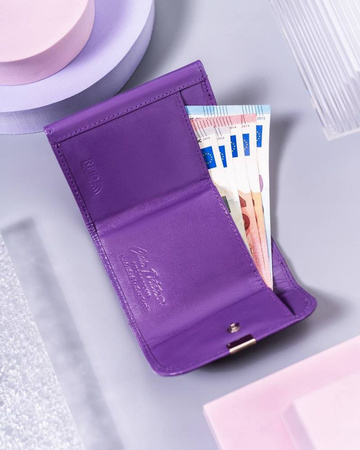 Kleine Damen Geldbörse aus Leder mit Druckknopf – Peterson