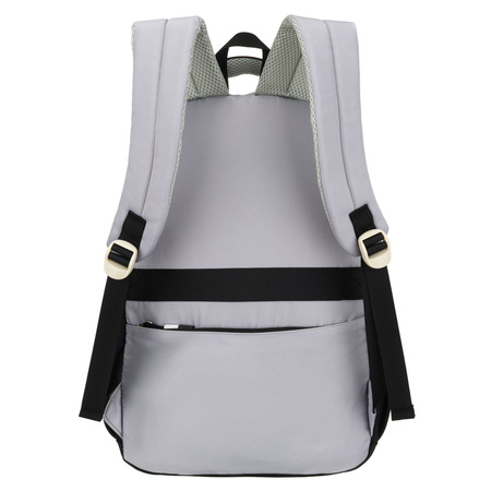 Schwarz-weißer Schulrucksack aus Polyester mit einer praktischen zusätzlichen Tasche – Peterson