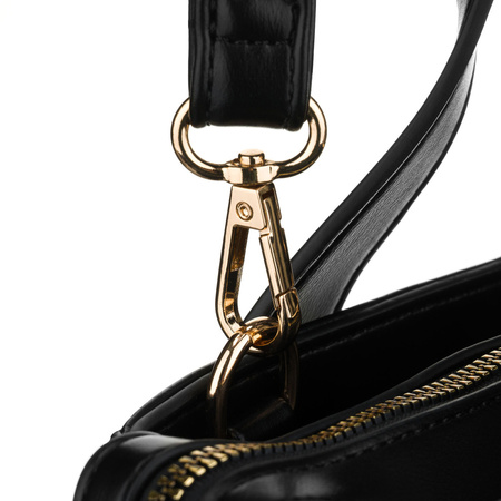 Elegante, schwarze Damen-Handtasche aus synthetischem Material, mit Reißverschluss – Peterson