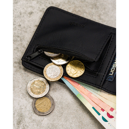 Schwarze Herren Geldbörse mit dezentem Lochmuster – Peterson