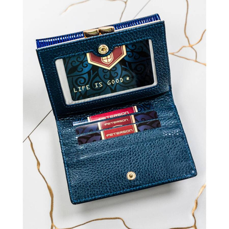 Damen Geldbörse mit RFID-Schutz und Druckknopfverschluss – Peterson