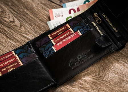 Herren Geldbörse Querformat aus Echtleder – Peterson