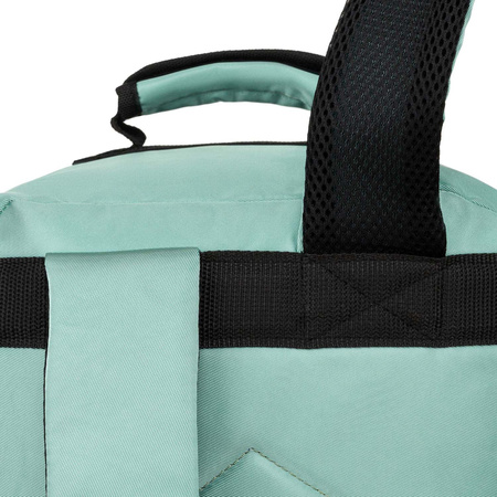 Türkiser Reiserucksack mit zwei Fächern, Koffergurt und USB-Anschluss – Peterson