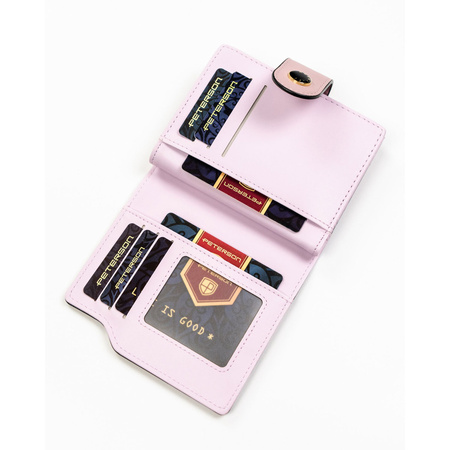 Rosa Damen-Geldbörse aus Öko-Leder mit RFID-System - Peterson