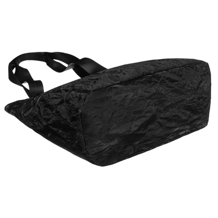 Schwarze, große Damen-Handtasche aus Polyester mit Marmormuster, mit Reißverschluss - Rovicky