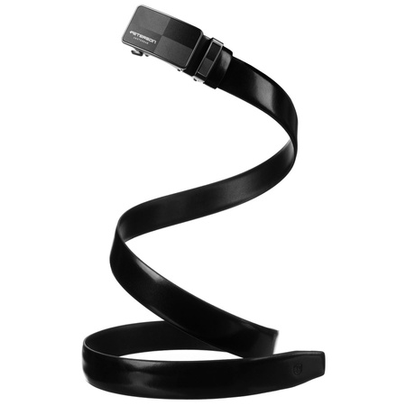 Herren-Gürtel aus Naturleder mit schwarzer, automatischer Schnalle – Peterson