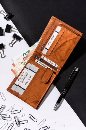 Große Herren Geldbörse aus Leder ohne Verschluss – Always Wild