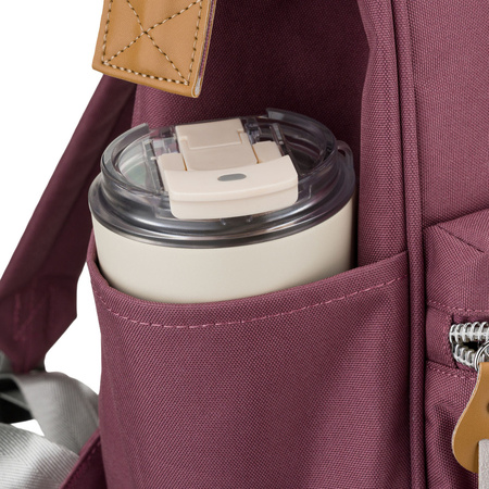 Lila Damen-Rucksack aus Polyester mit Laptopfach und USB-Anschluss - Peterson