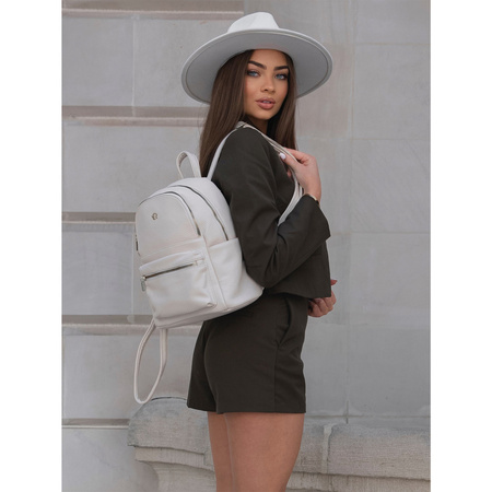 Rucksack mit verstellbaren Schultergurten in Beige - Rovicky