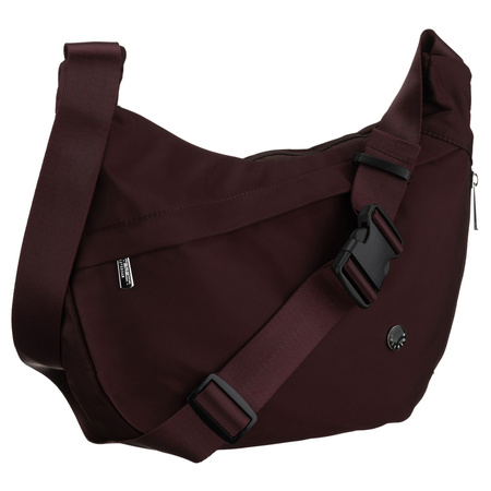 Bordeauxfarbene Damen-Handtasche aus Polyester mit Reißverschluss - Peterson