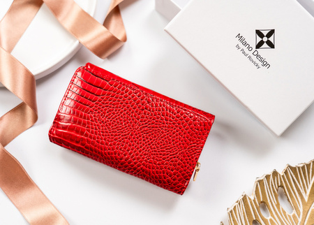 Damen Geldbörse aus Öko-Leder mit Druckknopfverschluss – Milano Design