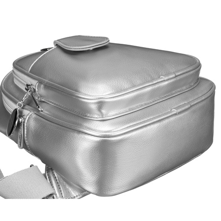 Modische Damen Gürteltasche aus Öko-Leder in Silber, Crossbody – Peterson