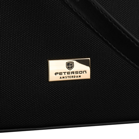 Schwarze Damen-Umhängetasche mit Schutzfüßchen – Peterson