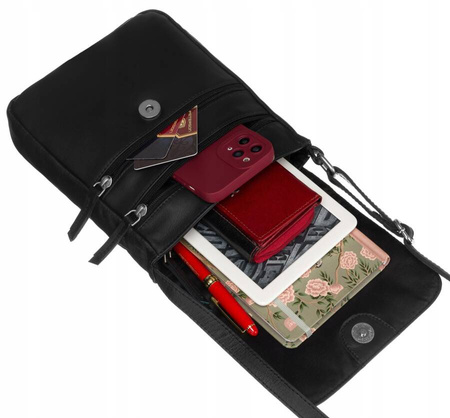 Damen Umhängetasche aus Leder mit Klappe – Peterson