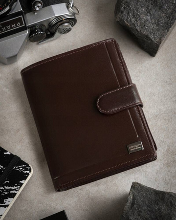 Große Herren Geldbörse aus Echtleder mit Druckknopf – Rovicky