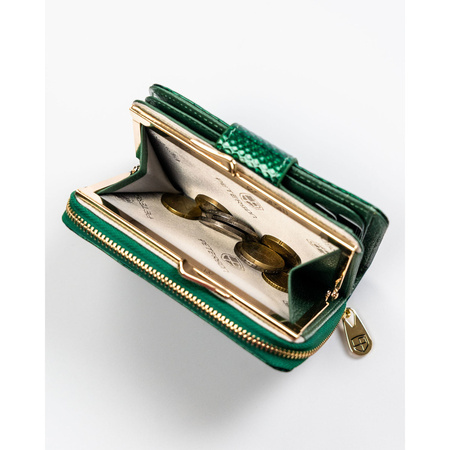 Elegante Damen Geldbörse aus grünem Echtleder mit RFID-Schutz – Peterson