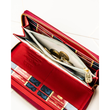 Große, rote Damen-Geldbörse aus Lackleder – Peterson