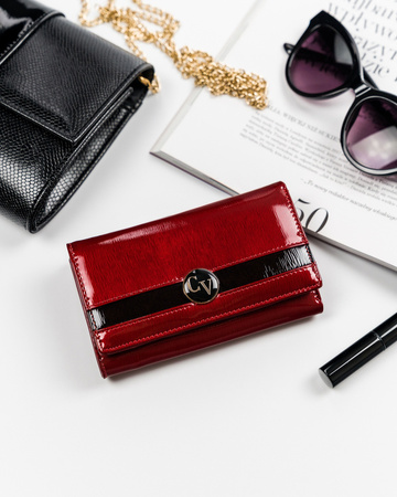 Elegante Damen Geldbörse aus Leder mit Bügelverschluss – Cavaldi