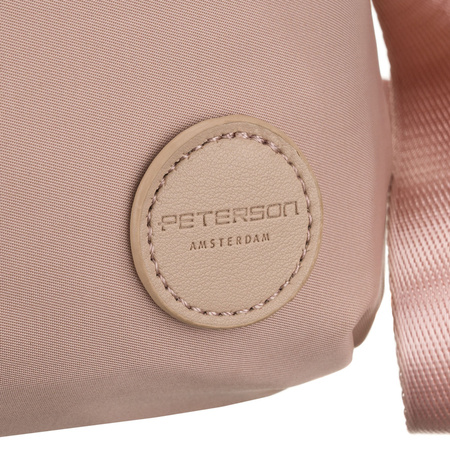 Rosa Damen-Umhängetasche aus Nylon mit Reißverschluss – Peterson