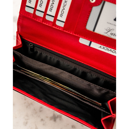 Damen Geldbörse aus Öko-Leder in Rot mit Druckknopf & Bügelverschluss – 4U Cavaldi