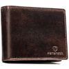 Große Herren-Geldbörse aus echtem Leder in Braun mit RFID-System - Peterson