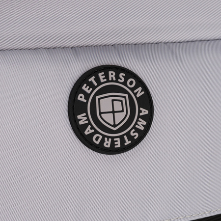 Grau-schwarzer Schulrucksack aus Polyester mit zusätzlicher Tasche - Peterson