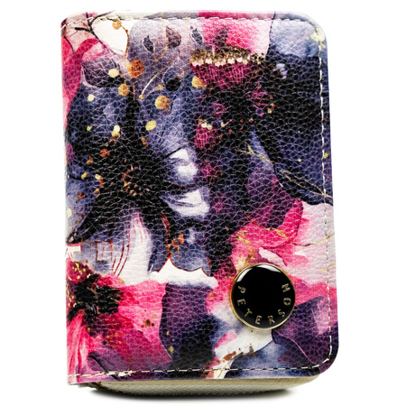 Damen-Geldbörse mit Blumenmuster aus Natur- und Öko-Leder – Peterson