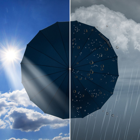 Marineblauer, großer Behörden-Regenschirm – Peterson