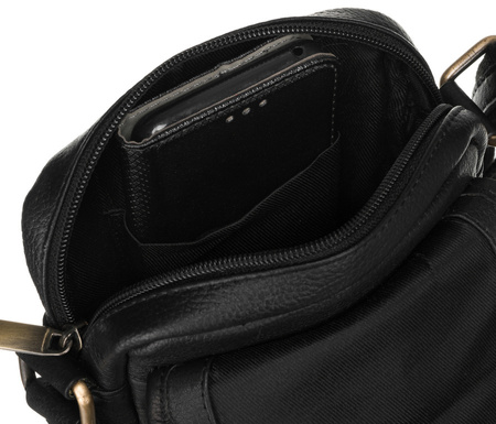 Herren Umhängetasche aus Leder mit Fächern – Peterson