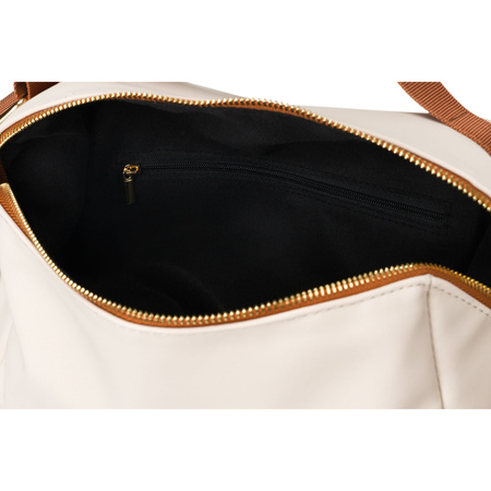 Damen Umhängetasche aus Nylon und Öko-Leder in Beige-Braun – Peterson