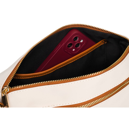 Damentasche aus Nylon in Braun-Beige mit Schulterriemen – Peterson