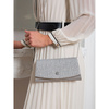 Glitzernde Damen Clutch in Silber mit Kettenträger – Rovicky